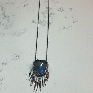 Alexis Bittar Labradorite Gunmetal Spike Necklace